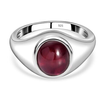 Afrikanischer Rubin (Fissure gef&uuml;llt)-Ring, 925 Silber platiniert (Gr&ouml;&szlig;e 20.00) ca. 4.13 ct