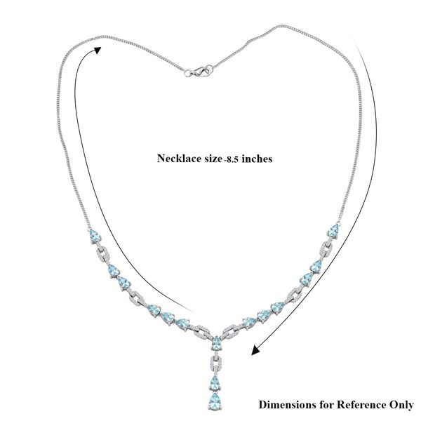 D'Joy blaue und wei&szlig;e Zirkon 45cm Halskette - 10,54 ct. image number 5