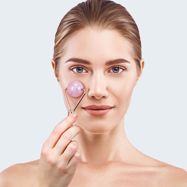 Rosenquarz Roller, Gesichts Massagegerät image number 2