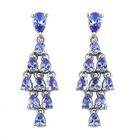 Tansanit-Ohrringe, 925 Silber platiniert ca. 3.21 ct