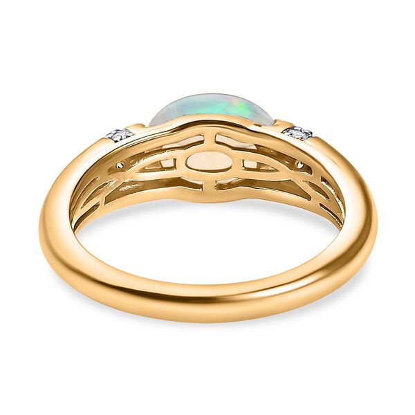 AA natürlicher, äthiopischer Welo Opal und Zirkon-Ring - 1,33 ct. image number 7