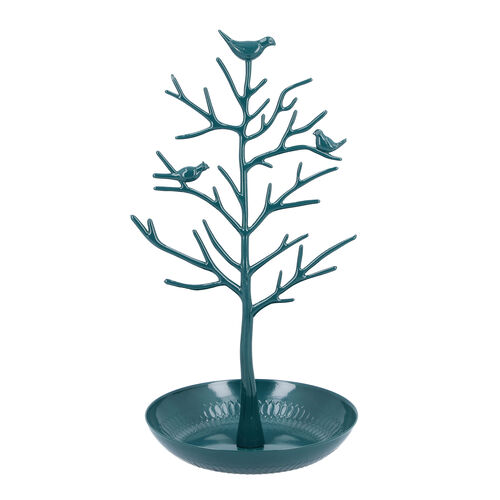 Antiker Vogel Baum Schmuckständer, Grün image number 0