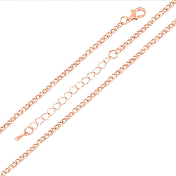 Kristall-Kleeblatt-Anhänger mit 73cm Kette in Roségoldton image number 5