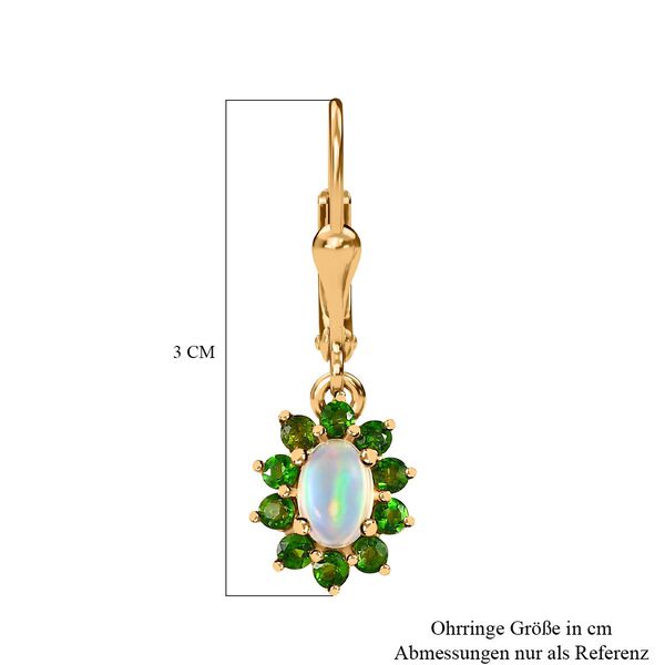 AA nat&uuml;rliche Welo Opal und Chormdiopsid-Ohrringe - 1,64 ct. image number 7