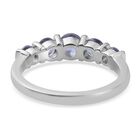 Tansanit 5 Stein Ring 925 Silber Platin-Überzug image number 5