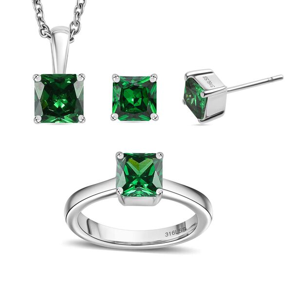 Russisches Diopsid kubisches Zirkonia-Schmuckset