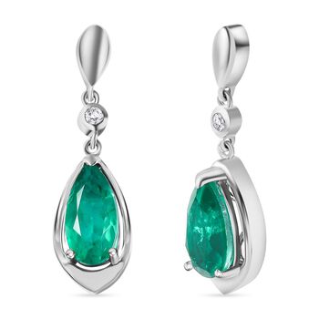 Smaragd-Triplett Quarz Ohrringe, ca. 4,30 ct.