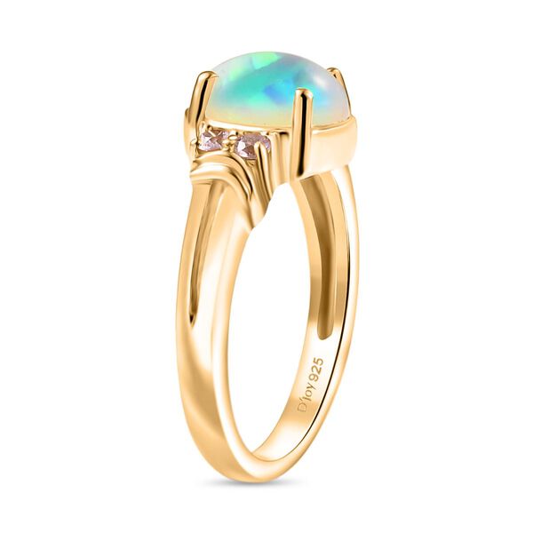 D'Joy AA Nat&uuml;rlicher, &auml;thiopischer Welo Opal, Rosa Saphir Ring 925 Silber vergoldet (Gr&ouml;&szlig;e 17.00) ca. 1,33 ct image number 5