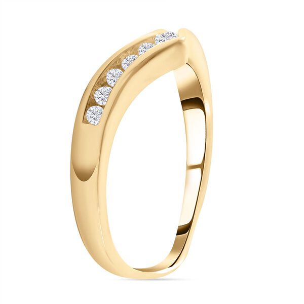 LUSTRO STELLA - Wei&szlig;er Zirkonia-Ring, 925 Silber vergoldet - 0,18 ct. image number 3