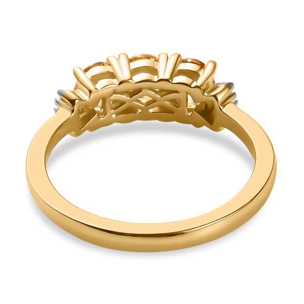 AA Natürlicher goldener Tansanit und Diamant-Ring - 1,03 ct. image number 6