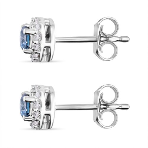 LUXURIANT DIAMOND- SI blaue und weiße Labor Diamant Ohrringe - 0,50 ct. image number 2