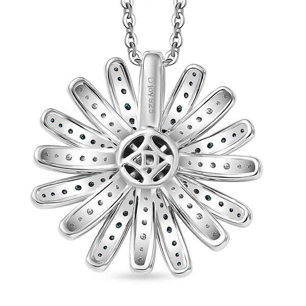 D'Joy blauer und wei&szlig;er Diamant Anh&auml;nger mit 50cm Kette - 1 ct. image number 5