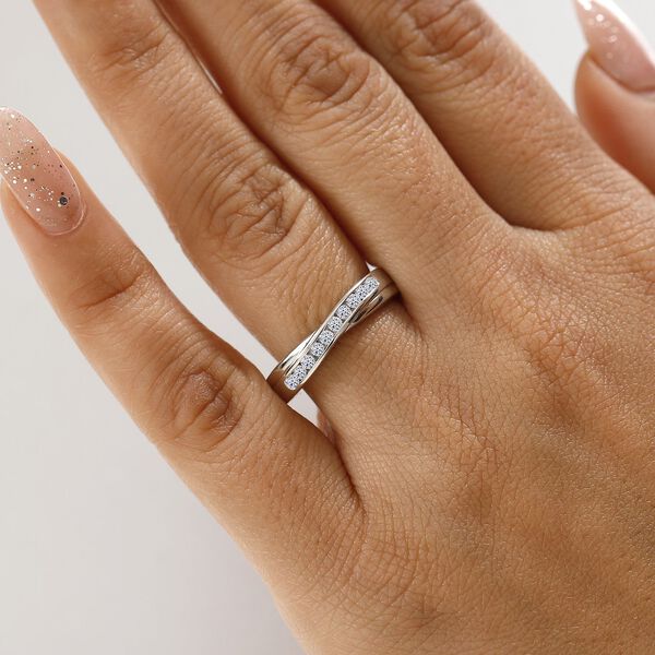 LUXURIANT SI-GH Labor Diamant Ring, 925 Silber rhodiniert - 0,25 ct. image number 3