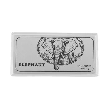 999er Silberfolie mit Elefantenmotiv, 1 Gramm