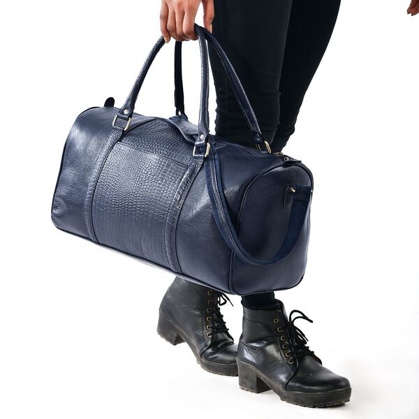 2er-Set 100% Echtleder Reisetasche und Crossbody Tasche mit Kroko-Pr&auml;gung image number 3