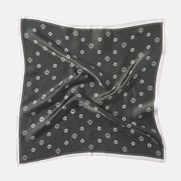 LA MAREY - Unisex Maulbeerseiden Schal, Blumenmuster, Gr&uuml;n image number 1