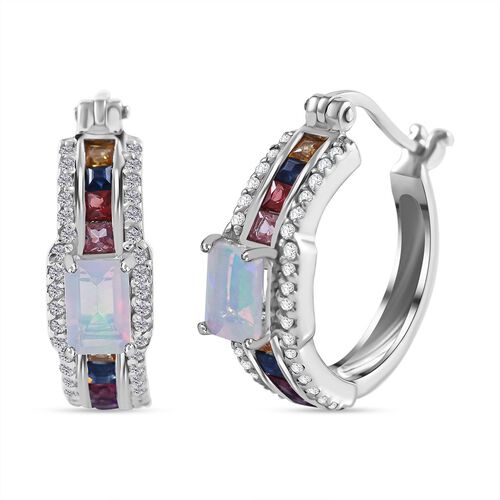 AA äthiopische Welo Opal, mehrfarbige Saphir und Zirkon-Ohrringe - 2,14 ct. image number 0