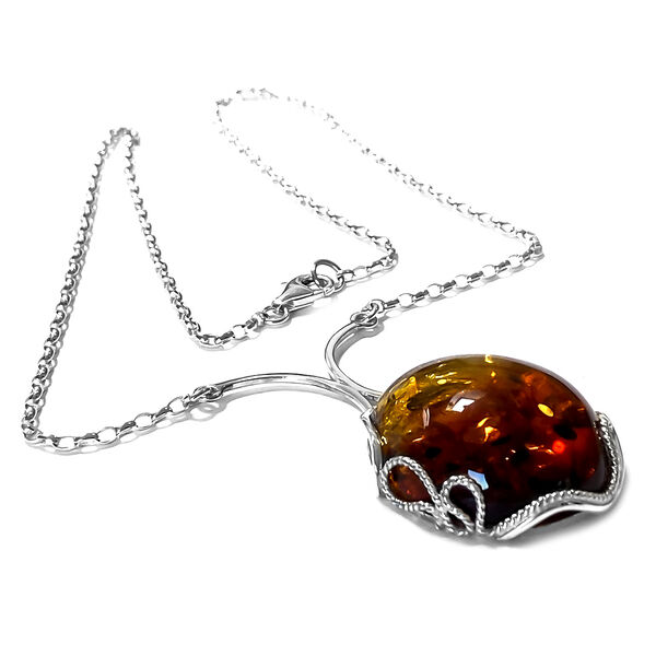 Nat&uuml;rliche Baltische Bernstein-Halskette, 925 Silber