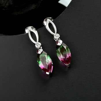 D'Joy Wassermelonen Triplett Quarz und Zirkon Ohrringe - 5,78 ct.