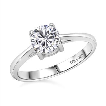 D'Joy Moissanit Ring, 925 Silber rhodiniert - 1 ct.