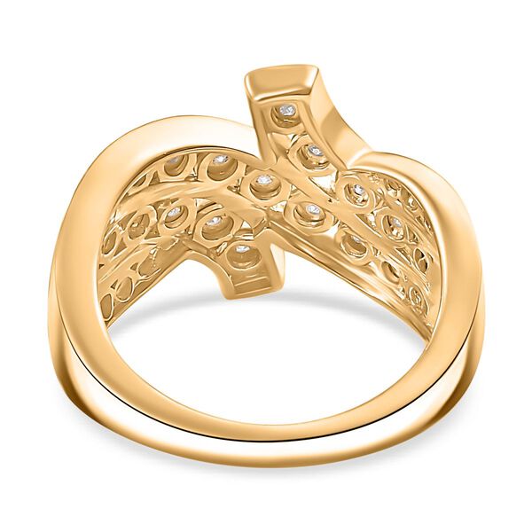 Wei&szlig;er Diamant-Ring, 925 Silber 750 Gelbgold Vermeil - 0,14 ct. image number 6