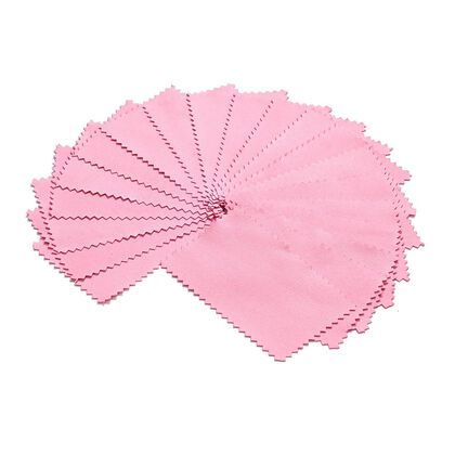 20 St&uuml;ck Anti-Anlauf-Silberpoliert&uuml;cher, beidseitig verwendbar, Gr&ouml;&szlig;e: 6,8x10,8 cm, Rosa