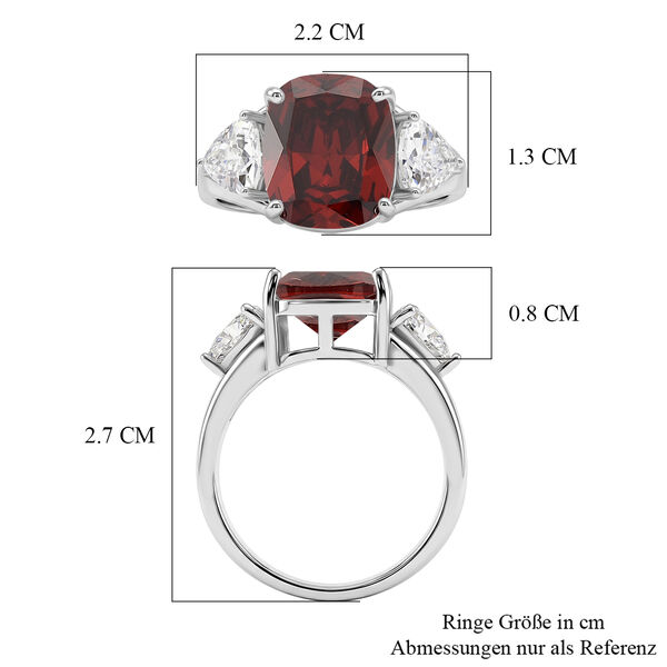 Wei&szlig;er Zirkonia Ring Nickelfreies Messing rhodiniert (Gr&ouml;&szlig;e 17.00) image number 6