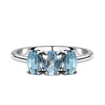 Himmelblauer Topas-Ring, 925 Silber (Gr&ouml;&szlig;e 20.00) ca. 1,82 ct
