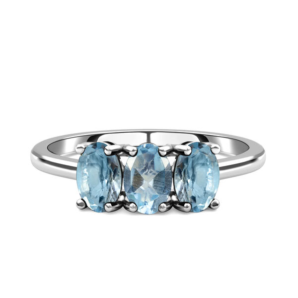 Himmelblauer Topas-Ring, 925 Silber  ca. 1,82 ct