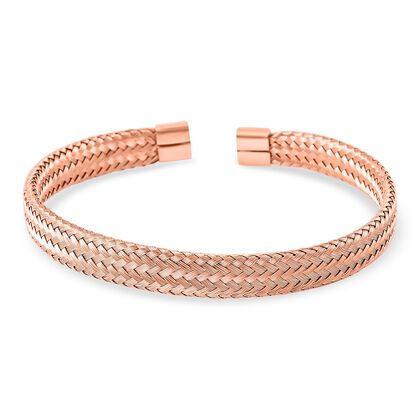 Flexibles Edelstahl Armreif, ca. 12,00g, ros&eacute;vergoldet