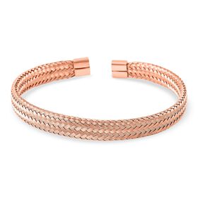 Flexibles Edelstahl Armreif, ca. 12,00g, rosévergoldet