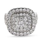 LUSTRO STELLA Hergestellt mit ZIRKONIA Cluster Ring 925 Silber Platin-Überzug (Größe 16.00) ca. 4,32 ct image number 0