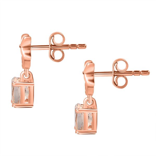 AA Morganit, Weißer Zirkon Ohrringe 925 Silber 750 Roségold Vermeil ca. 1,08 ct. image number 5