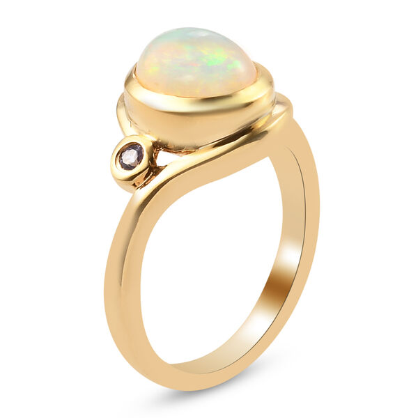 Nat&uuml;rlicher, &auml;thiopischer Opal und Tansanit-Ring, 925 Silber vergoldet  ca. 1,29 ct image number 5