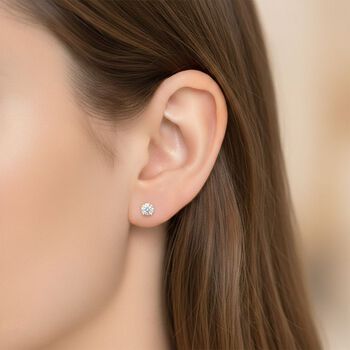 Moissanit Ohrringe 925 Silber vergoldet ca. 0.25 ct