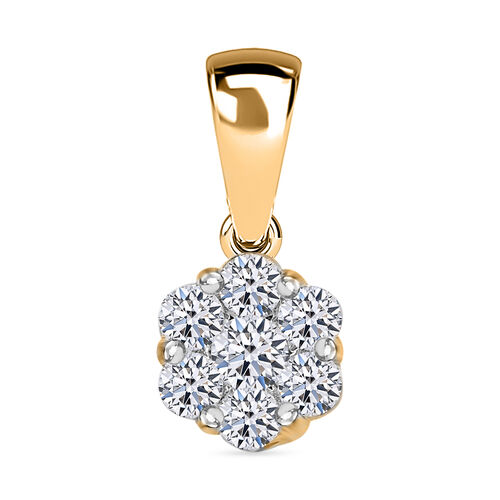 LUXURIANT DIAMOND- SI Labor Diamant Anhänger, 925 Silber Gelbgold Vermeil - 0,51 ct. image number 0
