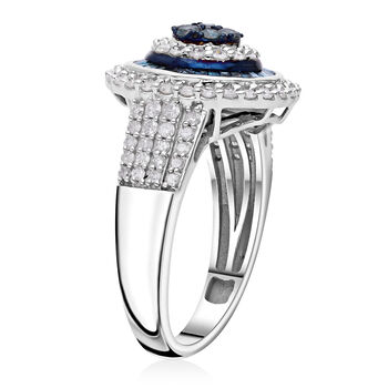 Blauer und wei&szlig;er Diamant-Ring - 1,50 ct.