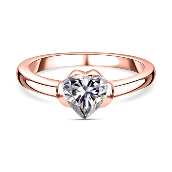 Moissanit Ringe 925 Silber Roségold Vermeil (Größe 18.00) ca. 0.93 ct image number 0