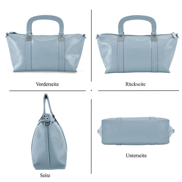 Klassische Leder Crossbody Tasche im Clean Chic Look 27 x 17 x 10 cm Hellblau image number 4