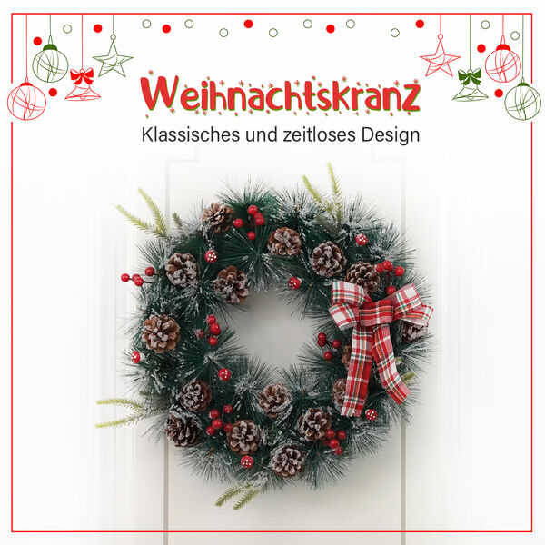 Weihnachtskranz, Weihnachtsdekoration, Durchmesser 45 cm, Gr&uuml;n&nbsp; image number 4