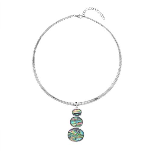 Abalone Muschel Anhänger mit Kette, Edelstahl ca. 15.00 ct image number 0
