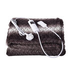 Luxuriöse 2-lagige Kunstpelzdecke, elektrisch beheizt, aus weicher, kuscheliger Plüsch, 130x160 cm, dunkelbraun