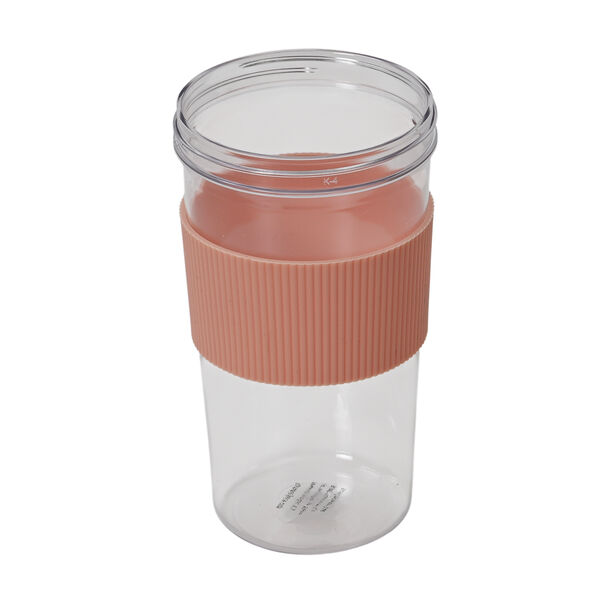 Tragbarer Entsafter mit Strohhalm und Deckel, 17,4x8,8 cm, 350ml , Rosa image number 4