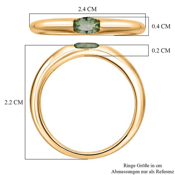 D'Joy AA Tsavorite Granat Ring 925 Silber 750 Gelb Vergoldet (Gr&ouml;&szlig;e 21.00) ca. 0,24 ct image number 6