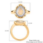 Natürlicher, äthiopischer Opal und Zirkon-Ring, 925 Silber Gelbgold Vermeil  ca. 0,93 ct image number 6