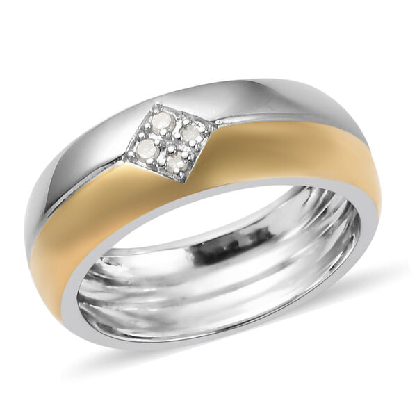 Diamant Ring 925 Silber Bicolor  ca. 0,05 ct image number 4