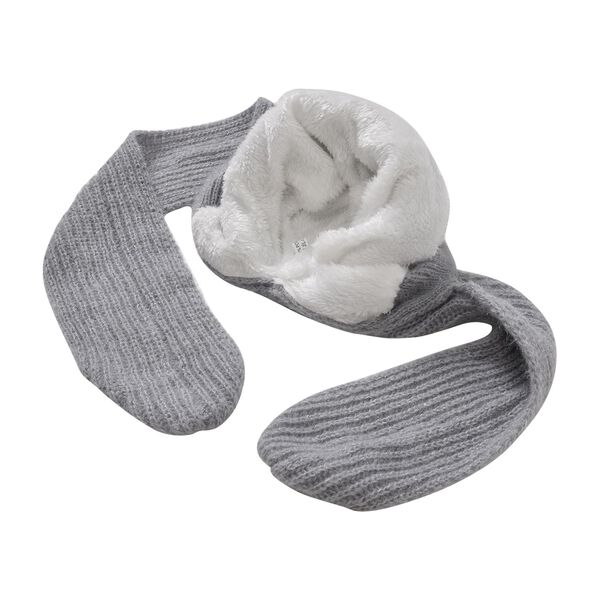 2-in-1 Gestrickte Winter Schalmütze, grau image number 5