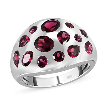 Rhodolit Granat Ring 925 Silber platiniert 2,18 Ct (Gr&ouml;&szlig;e 16.00)