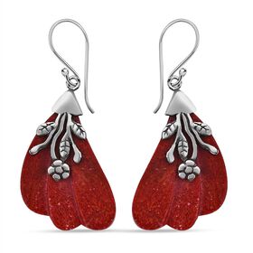 Royal Bali Kollektion - Koralle Ohrringe, 925 Silber