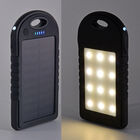 Homesmart - Solar-Powerbank mit LED-Licht, 4000?mAh, 14,3 x 7,5?cm, Schwarz